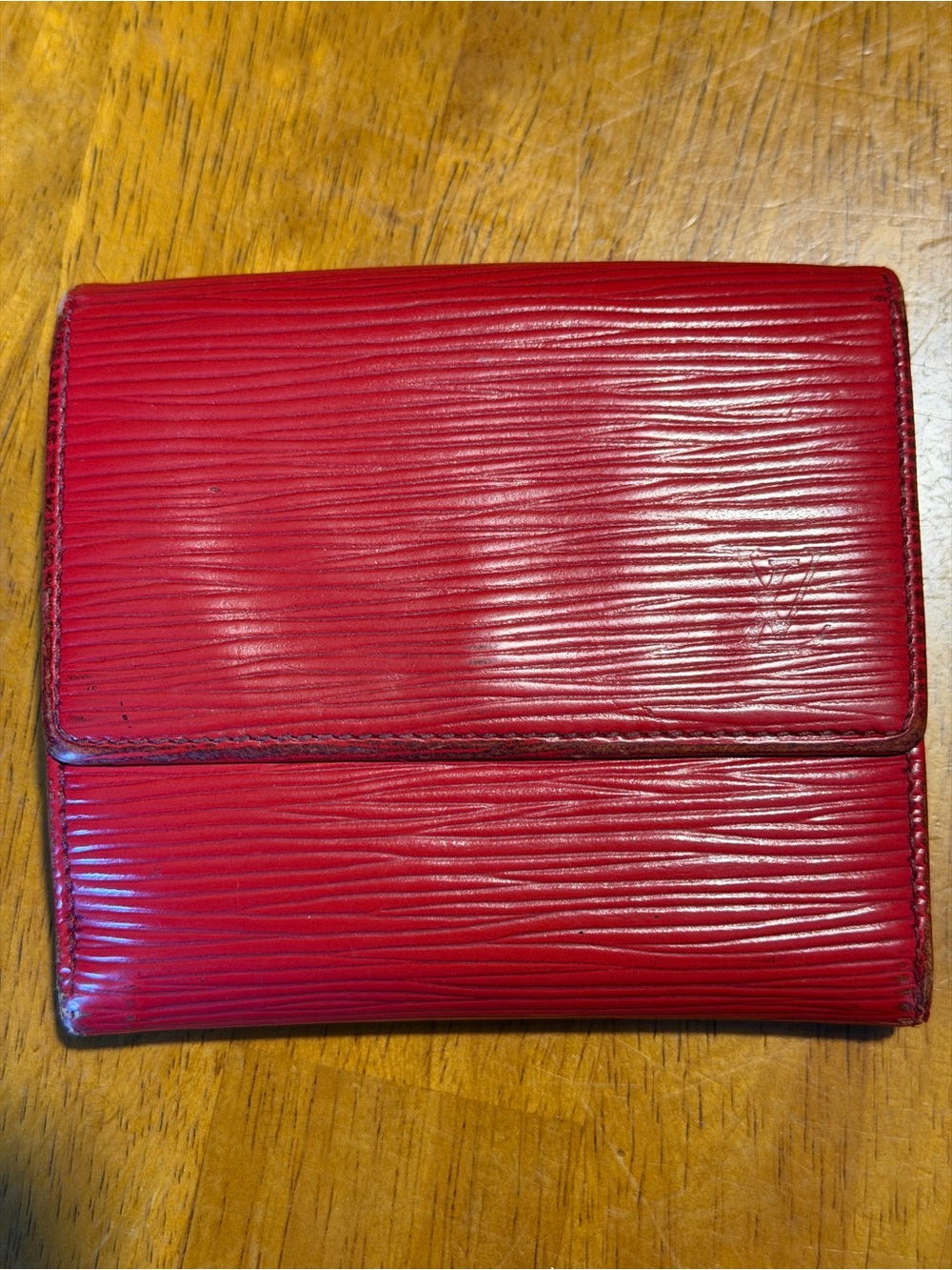 Louis Vuitton Red Epi Leather bi fold wallet